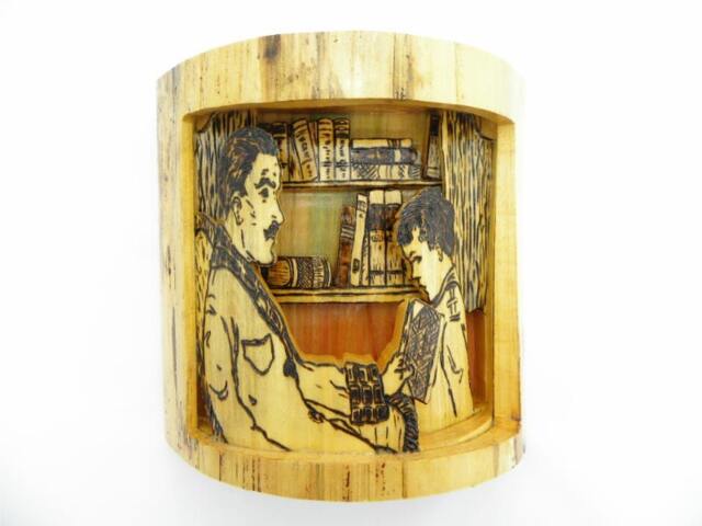 Father/Son - Grandfather/Grandson Wood Diorama Wall Art - image 1