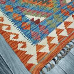 Classic Kilim Rug, Handmade Artisan Afghan Turkish Scandinavian Navajo Bohemian Wool Flatweave Multicolour Rug 135x75 cm - thumbnail 2