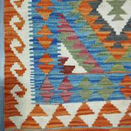 Classic Kilim Rug, Handmade Artisan Afghan Turkish Scandinavian Navajo Bohemian Wool Flatweave Multicolour Rug 135x75 cm - thumbnail 4