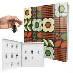 Cheerful Flowers Key Cabinet For Home, Red Box Wall, Geometric Backgrounds & Patterns, Lovers Of Floral Patterns - thumbnail 2