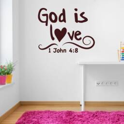 God Is Love 1 John 48 Bible Verse Matt Vinyl Wall Art Decal Sticker - thumbnail 3