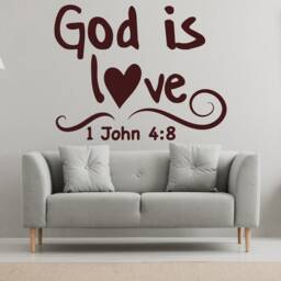 God Is Love 1 John 48 Bible Verse Matt Vinyl Wall Art Decal Sticker - thumbnail 2
