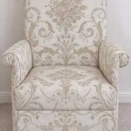Laura Ashley Fabric Adult Armchair Handcrafted Patchwork Accent Chair Blue Green Pink Floral - thumbnail 3