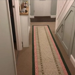 Hand Block Printed Rug Green Stair Runner Boho Pink Kitchen Living Room Washable Cotton Dining Carpet 4x6 8x10 3x15 Feet - thumbnail 1