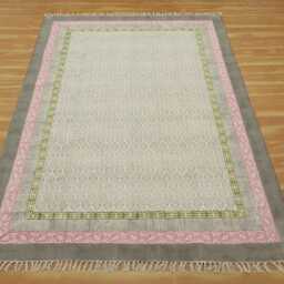 Hand Block Printed Rug Green Stair Runner Boho Pink Kitchen Living Room Washable Cotton Dining Carpet 4x6 8x10 3x15 Feet - thumbnail 2
