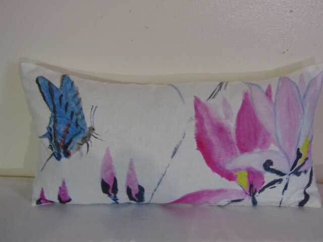 Designers Guild Fabric Madame Butterfly Peony 100% Linen Cushion Cover - image 1