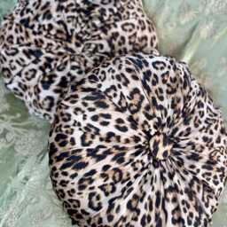 Handmade Satin Leopard Print Round Cushion, Statement Pillow - 18 Inches - thumbnail 3