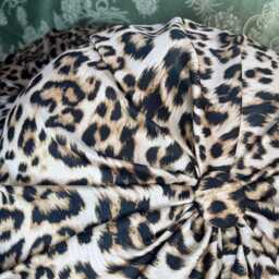 Handmade Satin Leopard Print Round Cushion, Statement Pillow - 18 Inches - thumbnail 4