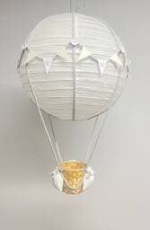 Grey Star Themed Hot Air Balloon Nursery Light Shade - thumbnail 1
