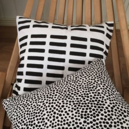 Alvar Aalto Siena Fabric Pillow Case , Many Sizes, Finland, Black & White, Artek - thumbnail 4