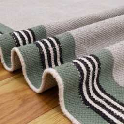 Handmade Block Printed Cotton Runner Rug - Boho Kilim Carpet - thumbnail 3