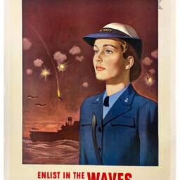 Reprint Of A Vintage Female Us Navy Waves Recruiting Poster - Man-Sized Job - thumbnail 2