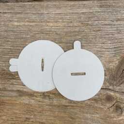 Gray Paper Candle Dust Cover With Wooden Wick Slot - thumbnail 2