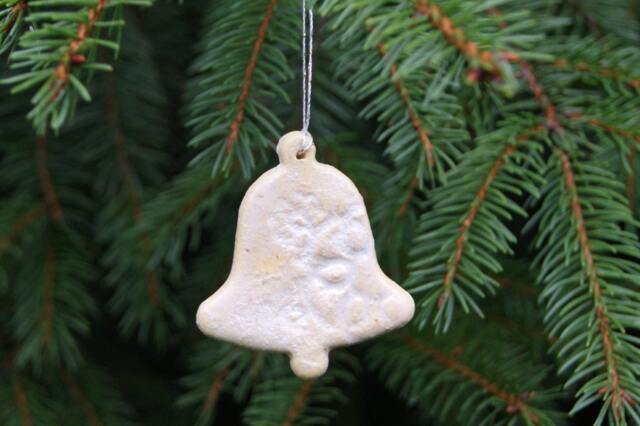 Ceramic White Pearl Bells Christmas Tree Decorations, Christmas Christams Bell, Winter Decor, Gift, Rustic - image 1