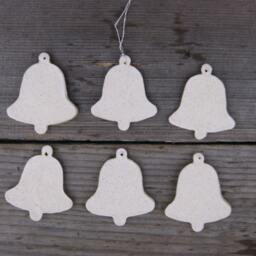 Ceramic White Pearl Bells Christmas Tree Decorations, Christmas Christams Bell, Winter Decor, Gift, Rustic - thumbnail 3