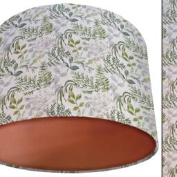 Handmade Botanical Lampshade Pastel Leaves, Metallic Interior - thumbnail 2