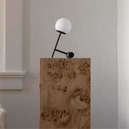 Burlwood Veneer Plinth Column Modern Display Stand - 30x30x90 cm - thumbnail 2