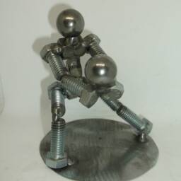 Volleyball Player, Metal Figurine, Upcycled Art - thumbnail 2