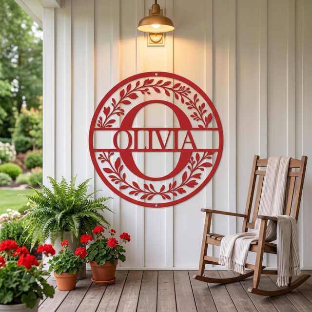 Custom Metal Monogram Wall Art, Personalized Initial Letter Sign, Family Name Home Decor - image 1