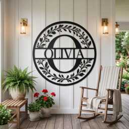 Custom Metal Monogram Wall Art, Personalized Initial Letter Sign, Family Name Home Decor - thumbnail 4
