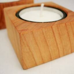 Cherry Wood Tea Light Holder - thumbnail 4