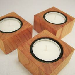 Cherry Wood Tea Light Holder - thumbnail 3