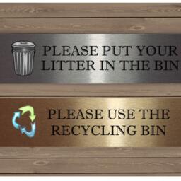 Vital Signs For House Or Office Recycling Litter Sign in Silver, Gold White Metal Aluminium Plaques - thumbnail 2