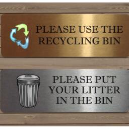 Vital Signs For House Or Office Recycling Litter Sign in Silver, Gold White Metal Aluminium Plaques - thumbnail 3
