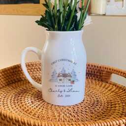 Personalised First Christmas New Home Vase - Housewarming Couple Gift Moving in Keepsake - thumbnail 1