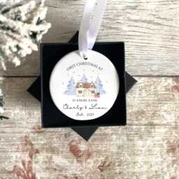 Personalised First Christmas New Home Vase - Housewarming Couple Gift Moving in Keepsake - thumbnail 3