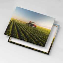 Tractor Spraying A Field Canvas, Picture Wall Hanging, Green Decor, Landscape Canvas Print - thumbnail 3