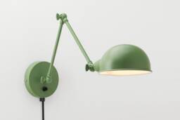 Folke Wall Sconce - Green On/Off Switch & Plug-In Option Retro Loft Industrial Minimalist Lamp