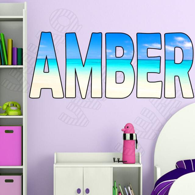 Custom Name Decal Personalized Beach View Wall Sticker - Vwaq Bn1