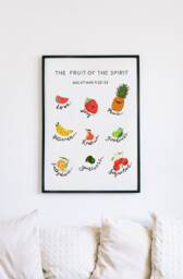 Fruit Of The Spirit Wall Art, Kids Bible Verse Wall Art, Fun Prints, Room Christian Kids Artwork, Art - thumbnail 1