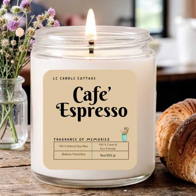 Handmade Cafe Espresso Soy Candle - Eco-Friendly Coffee Scented Bliss - image 1