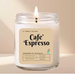 Handmade Cafe Espresso Soy Candle - Eco-Friendly Coffee Scented Bliss - thumbnail 2