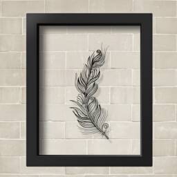 Transparent Abstract Feather Poster Wall Art Decor Print Gift Sketch Office Home - thumbnail 2
