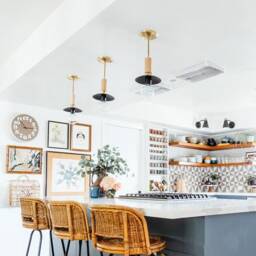 Gold Black Pendant Candelabra Lamp Modern Ceiling Lighting Mid Century Wood Hanging Brass Kitchen Light - thumbnail 3