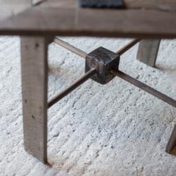 Reclaimed Wood Square Coffee Or Lamp Table. Hand Made Rustic Pattern Design - thumbnail 3