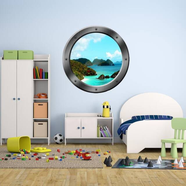 Ocean View Wall Decal Porthole Graphic Vinyl Sticker - Vwaq Po8 - image 1
