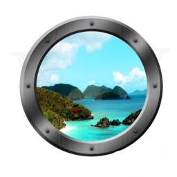 Ocean View Wall Decal Porthole Graphic Vinyl Sticker - Vwaq Po8 - thumbnail 2