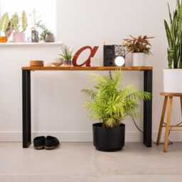 Radiator Shelf. Wooden Console Table For Narrow Hallway. Rustic Handmade To Order With Steel Legs & Solid Wood. Custom Sizes & Finishes - thumbnail 3