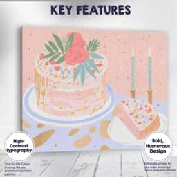 Elegant Celebration Cake With Floral Decoration Canvas Wall Art Print Decor Picture Ready To Hang - thumbnail 1