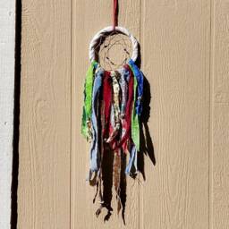 Dream Catcher, Dreamcatcher Denim, Southwestern Wall Art, Tribal Home Decor, Boho Hanging, Fabric Talisman, Spiritual Art Dc14 - thumbnail 2