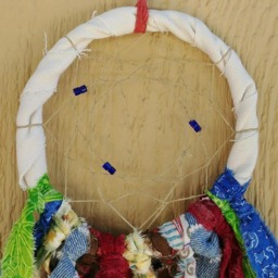 Dream Catcher, Dreamcatcher Denim, Southwestern Wall Art, Tribal Home Decor, Boho Hanging, Fabric Talisman, Spiritual Art Dc14 - thumbnail 3