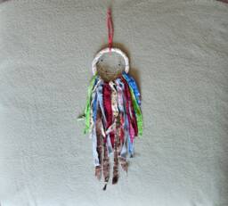 Dream Catcher, Dreamcatcher Denim, Southwestern Wall Art, Tribal Home Decor, Boho Hanging, Fabric Talisman, Spiritual Art Dc14 - thumbnail 1