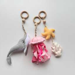 Baby Play Gym, Wooden Frame, Gym Set Toys, Toddler Activity Center, Foldable Hanging Sensory Ocean Theme Gift - thumbnail 4