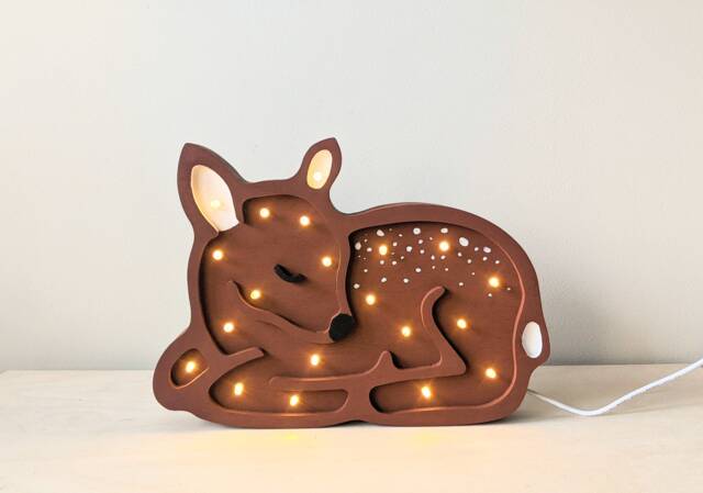 Handmade Wooden Deer Night Light - Led Lamp - image 1