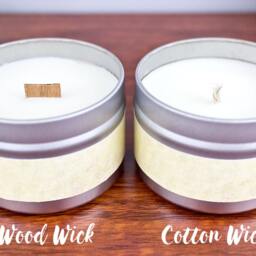 Pink Sugar Soy Candle in 4Oz Tin, Scented Candle, Wood Wick Pink Sugar Spring Tin - thumbnail 3