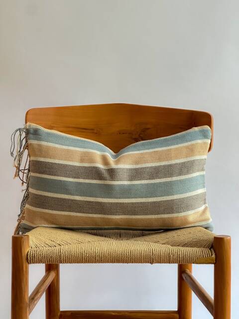 Hand Woven Natural Fiber Lumbar Pillow Cover - image 1